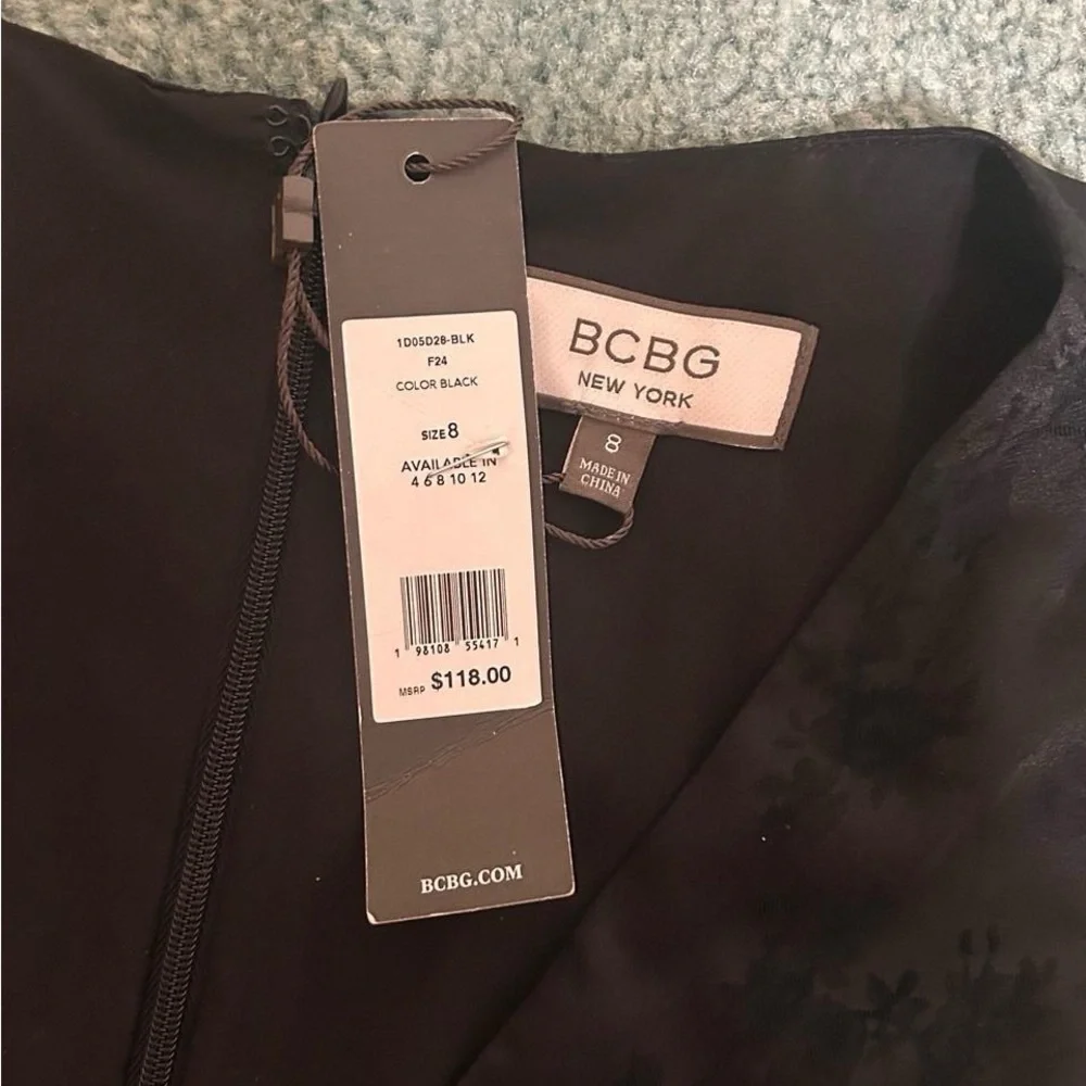 NWT BCBG New York Black Slip Dress - Picture 5 of 9